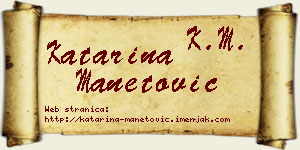 Katarina Manetović vizit kartica